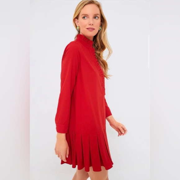 Tuckernuck Red Crepe Tate Dress Women’s Size Medium - Picture 3 of 11